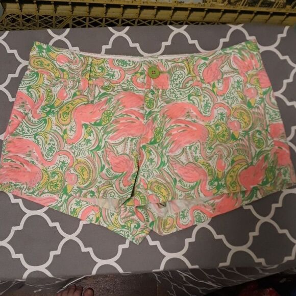 Lilli Pulitzer Flamingo pink The Walsh Shorts sz.0/2 - Picture 1 of 10